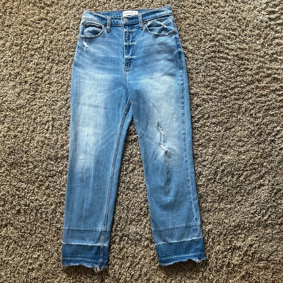ABERCROMBIE FITCH Ultra High Rise Ankle Straight Jeans in Women's Size 27 - Picture 1 of 5